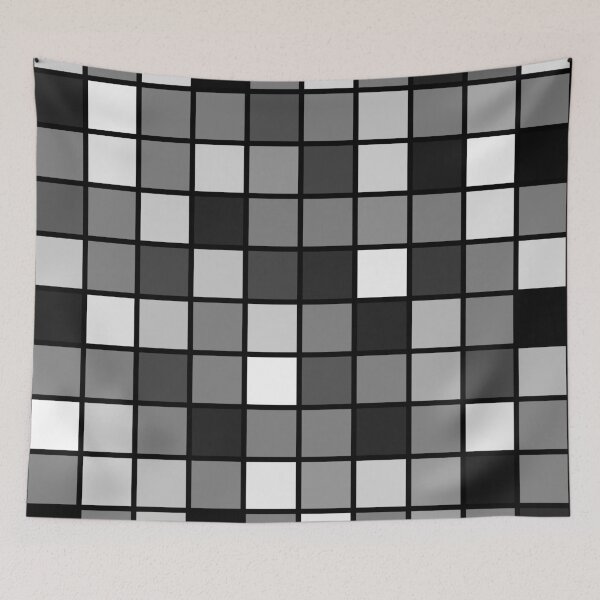 Item preview, Grayscale Tiles Back and White Squares Grid Pattern designed and sold by shahramroj.