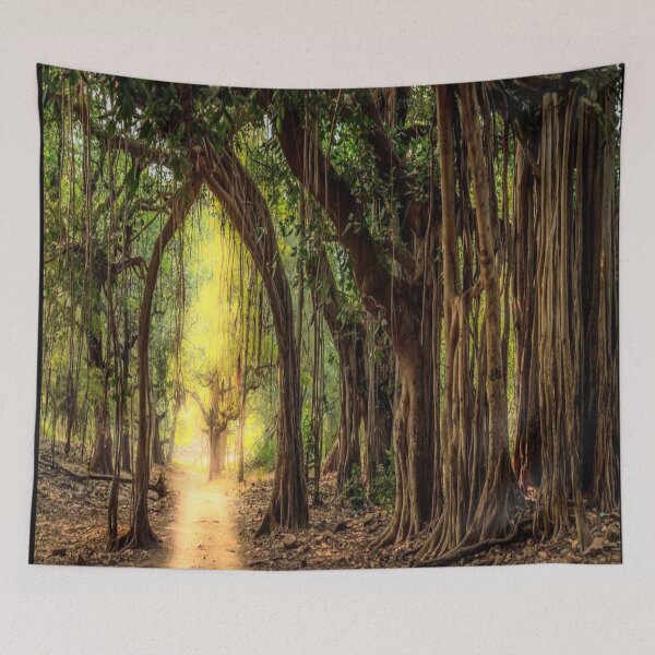 Item preview, GREENY, FOREST TREES and Road Tapestry Tapestry designed and sold by FunnyDSN.