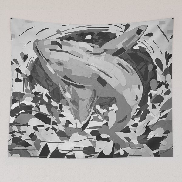 Item preview, Black and White Whale Breaching by Christie Olstad designed and sold by Christie Olstad.