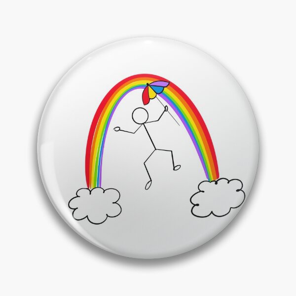 Item preview, stick man dancing under rainbow designed and sold by sydfink.