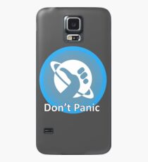 Keine Panik! Hitchhikers Führer zur Galaxie themed nicht Panik, Daumen hoch Symbol, blau, minimal Hülle & Klebefolie für Samsung Galaxy