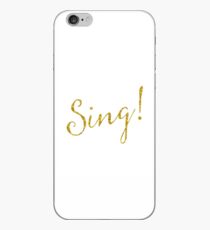 Sing Gold Faux Foil Metallic Glitter Quote Isolated on White Background iPhone Case