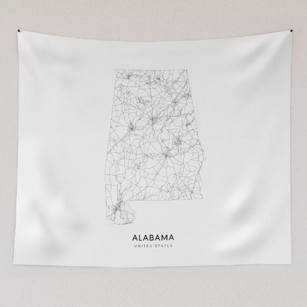 Item preview, Alabama State Map 2 Art Print by LandSartprints designed and sold by LandSartprints.