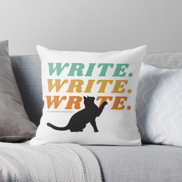 Writer Cats Unite! Throw Pillow