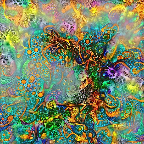 Deepdream floral fractalize space abstraction