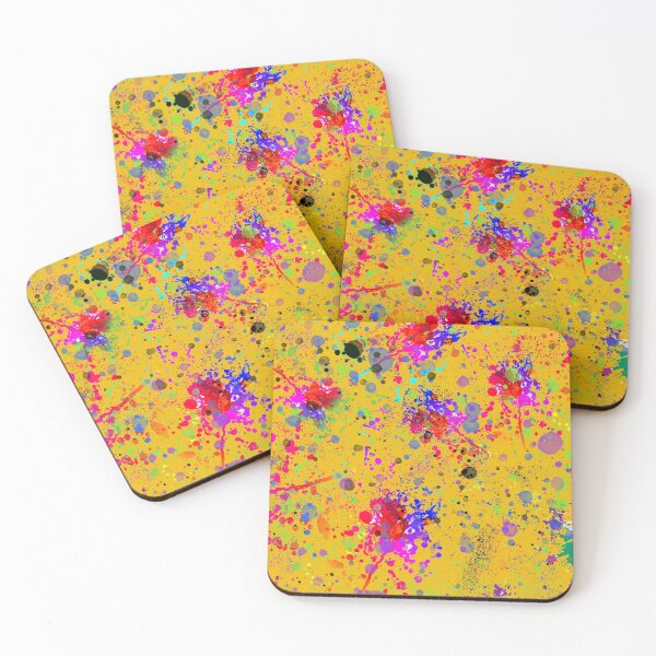 Item preview, Yellow Paint Splash Abstract Art designed and sold by Mangumba.