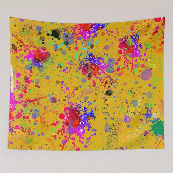 Item preview, Yellow Paint Splash Abstract Art designed and sold by Mangumba.