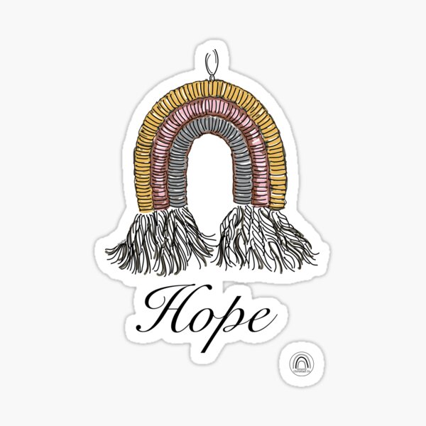 Hope #1 - a Macrame Rainbow Wall Hanging Illustration - Christian Faith Based Art Sticker