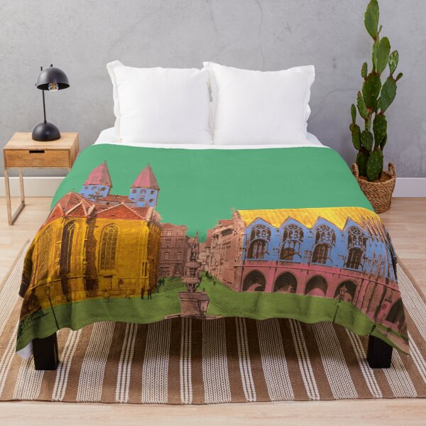 Item preview, nostalgic city view, Braunschweig old town market, historical landmark Germany designed and sold by Mauswohn.