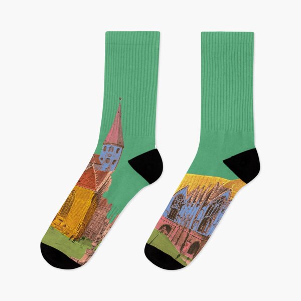 Item preview, nostalgic city view, Braunschweig old town market, historical landmark Germany designed and sold by Mauswohn.