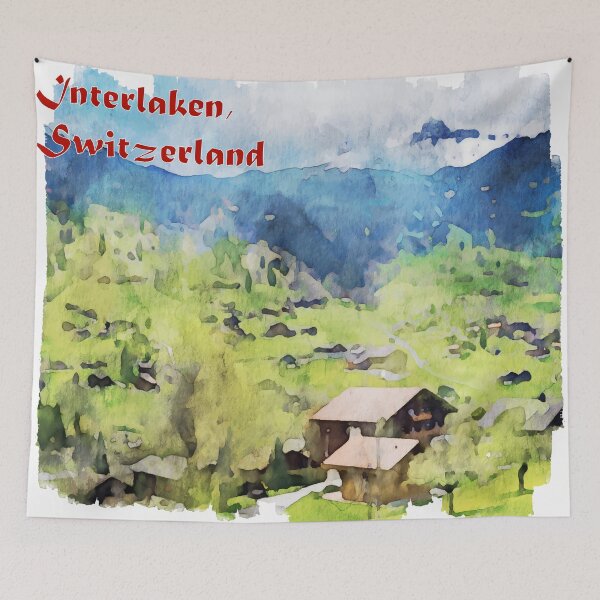 Item preview, Interlaken, Switzerland Water Color Art Work designed and sold by Uaryan.