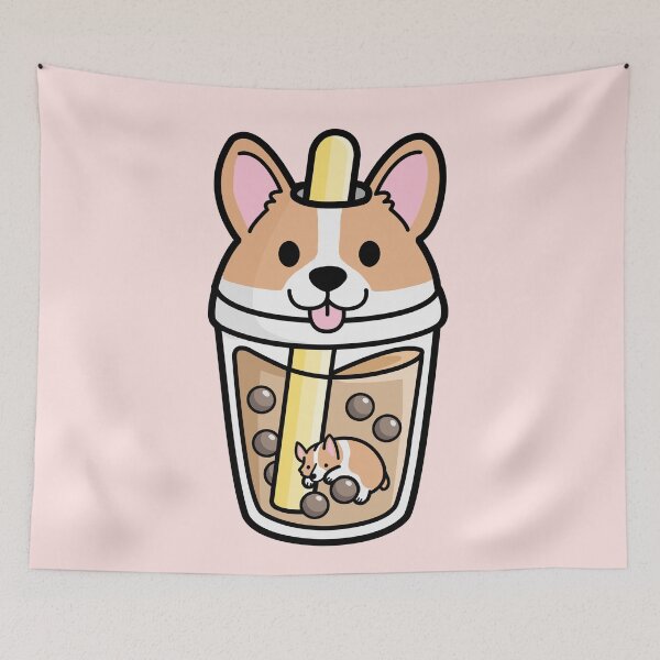 Item preview, Kawaii Corgi Bubble Tea  designed and sold by SuperrSunday.
