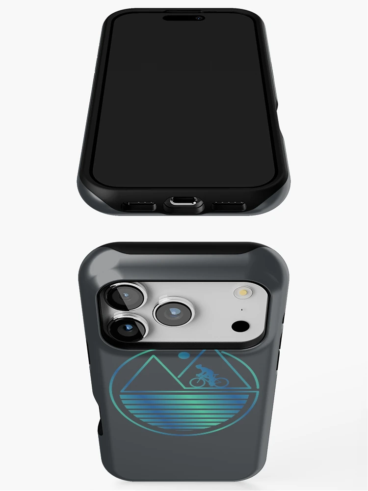 Thumbnail 3 of 4, iPhone Case, Green Blue Sunset Mountain Ride designed and sold by RabeDesigns.