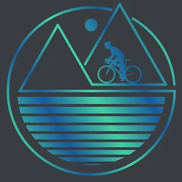 Artwork thumbnail, Green Blue Sunset Mountain Ride by RabeDesigns