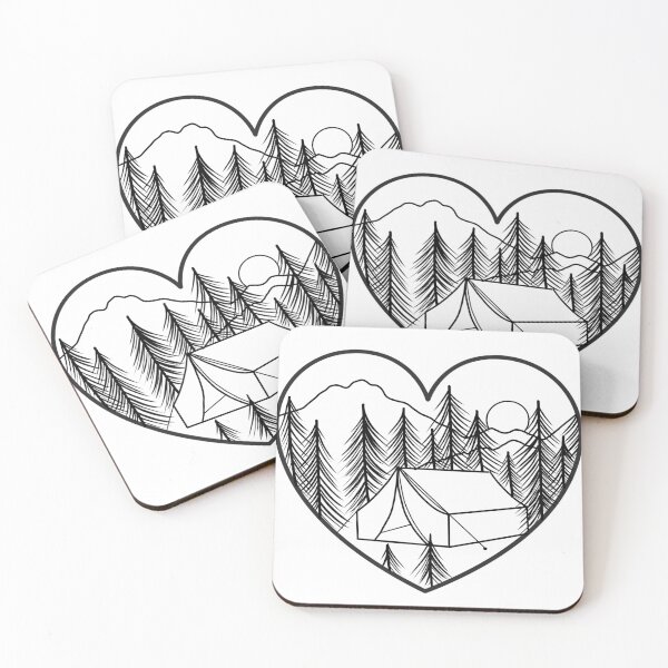 Item preview, Mountain Camping (b&w) designed and sold by Katlligraphy.