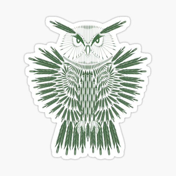 Arrow Owl, forest green variant Sticker