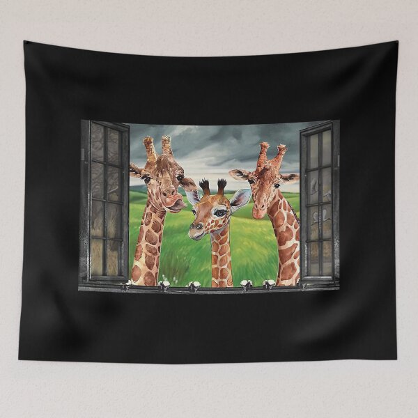 Item preview, Window With Giraffe In Spring Garden Gift designed and sold by KellenCowleyArt.