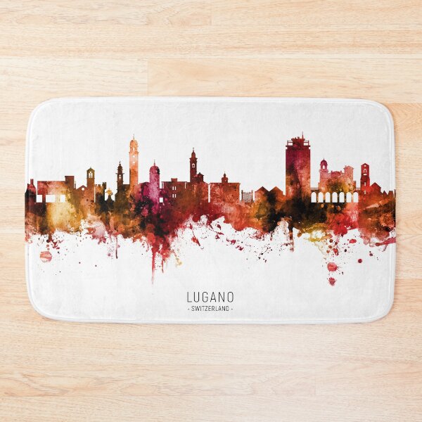 Item preview, Lugano Switzerland Skyline designed and sold by ArtPrints.