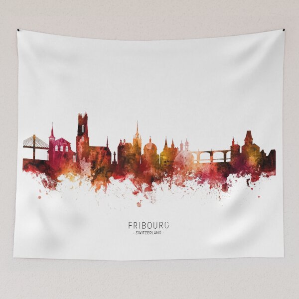 Item preview, Fribourg Switzerland Skyline designed and sold by ArtPrints.