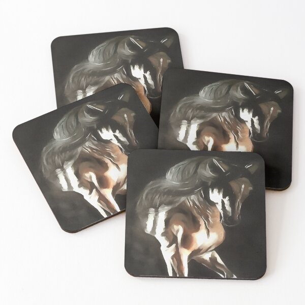 Item preview, Horse In Flaxen Chestnut Brown On Black designed and sold by taiche.