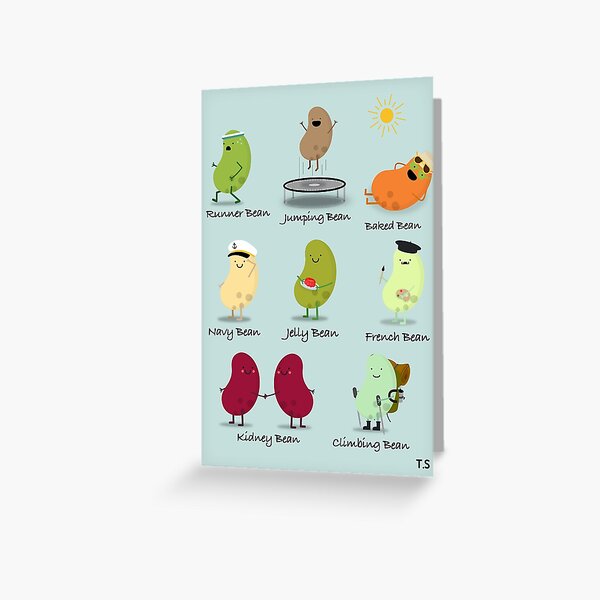 Vista previa del artículo con la obra «Personajes de frijol», diseñado y vendido por MangoStudio.