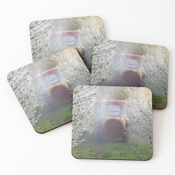 Item preview, tractor sprays insecticide in cherry orchard springtime designed and sold by goceris.