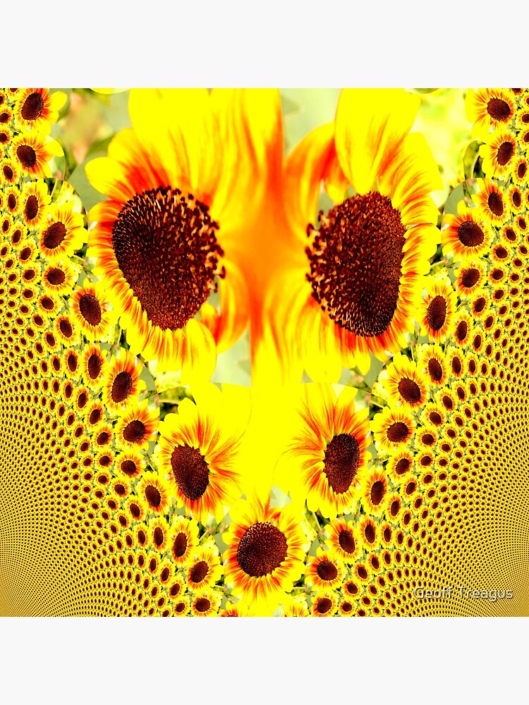 Trippy Warped Sunflower Fractal Design | Art Board Print