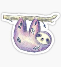Purple Leaf Sloth Sticker