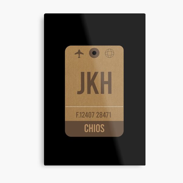 Chios Vintage Airport Luggage Tag Metal Print