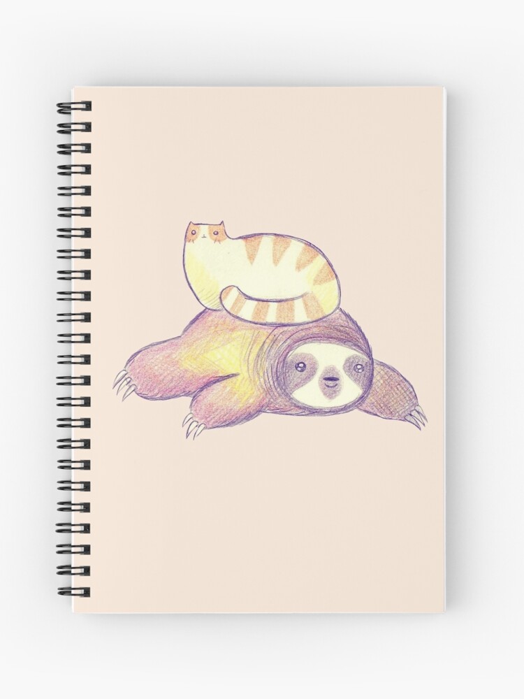 Sloths Flowers Pencil Pouch for 3 Ring Binder Pencil Case with