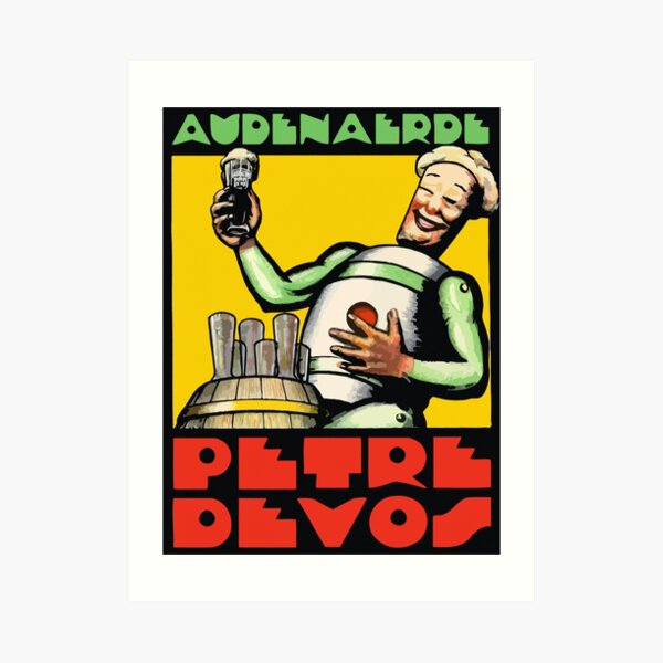 1930s Audenaerde Petre-Devos Belgian Beer advert retro style Art Print