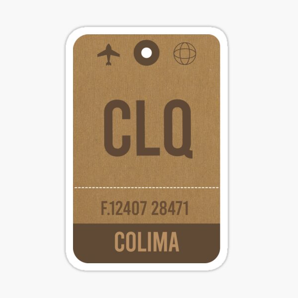 Colima Vintage Airport Luggage Tag Sticker