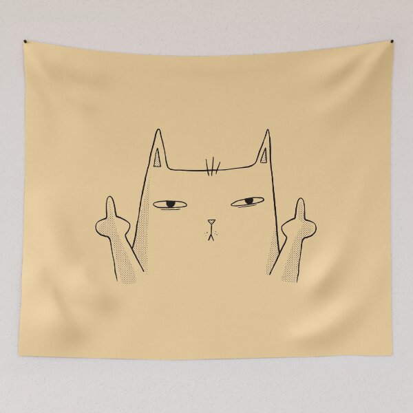 Item preview, Middle Finger Cute Cat designed and sold by AwesomeProject.