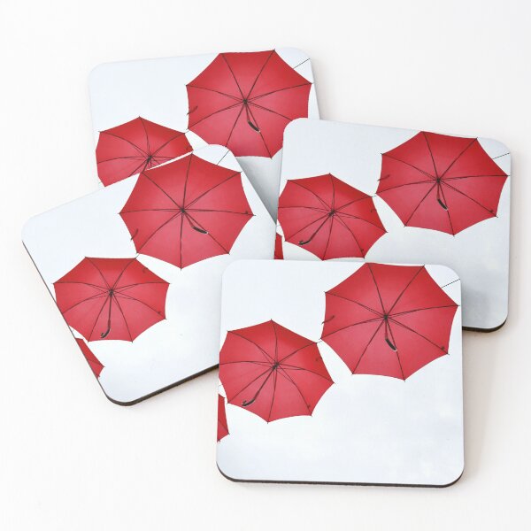 Item preview, Red umbrellas hanging in the air designed and sold by Michaelerch.