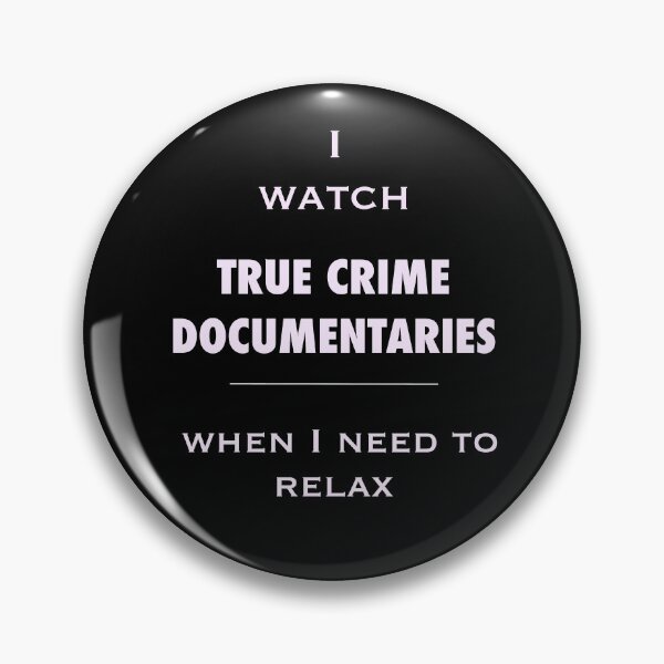 Item preview, I watch true crime - relaxing fan. White on black.  designed and sold by CreaKat.