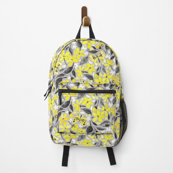 Item preview, Buttercup Yellow and Silver Grey Watercolor Floral with Butterflies designed and sold by micklyn.
