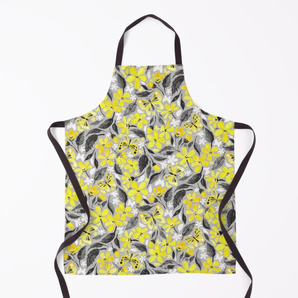 Item preview, Buttercup Yellow and Silver Grey Watercolor Floral with Butterflies designed and sold by micklyn.