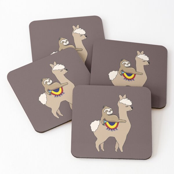 Item preview, Funny Happy Sloth hitching a ride on a Llama designed and sold by OffbeetShirts.