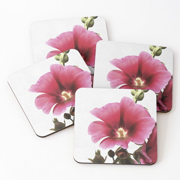 Item preview, Heavenly Pink Hollyhock Malva Flower Floral Painting designed and sold by taiche.