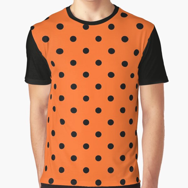 ORANGE AND BLACK POLKA DOT BLOUSE