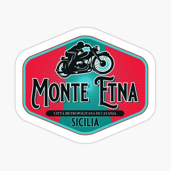 Item preview, Monte Etna Sicilia Italy Motorcycle T-Shirt Sticker designed and sold by ROADTROOPER.
