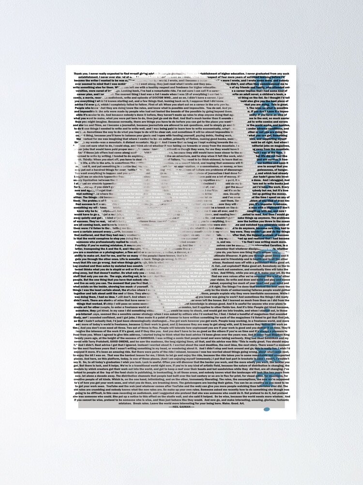"Neil Gaiman-Make Good Art" Poster by RefCom | Redbubble