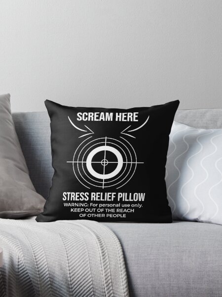 Item preview, Scream Here ~ Stress Relief Pillow; For Personal Use Only, Keep Out of the Reach Of Other People designed and sold by TeesYouWant.