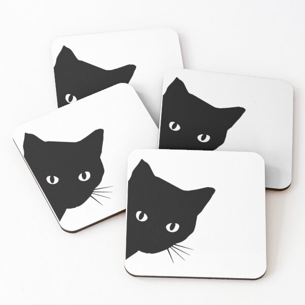 Item preview, Peeking black cat art  designed and sold by Dharmpreet Kaur.