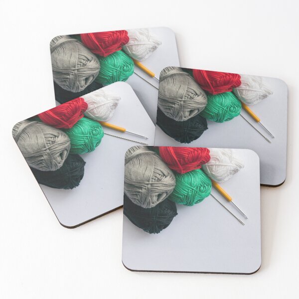 Item preview, Colorful Balls of yarn with crochet hook and needle designed and sold by Anyarnia.