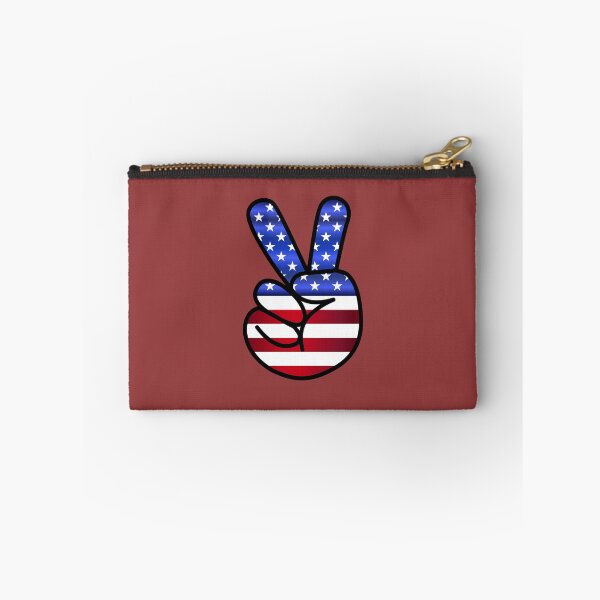 Item preview, Peace Sign with American Flag Hippie Patriotic Unisex Merch designed and sold by Teez-Me.
