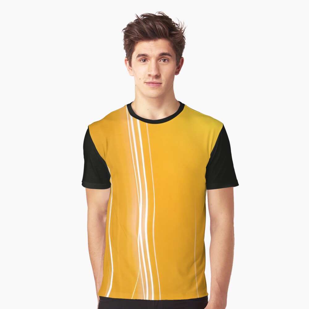 Abstract Yellow Graphic T-Shirt