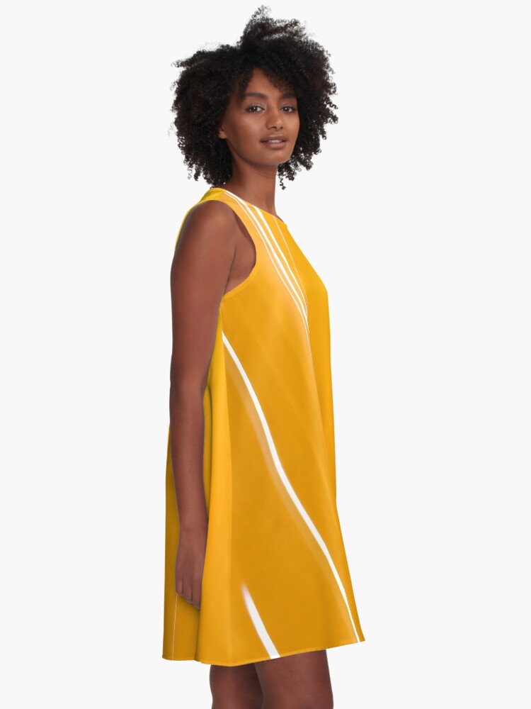 Alternate view of Abstract Yellow A-Line Dress