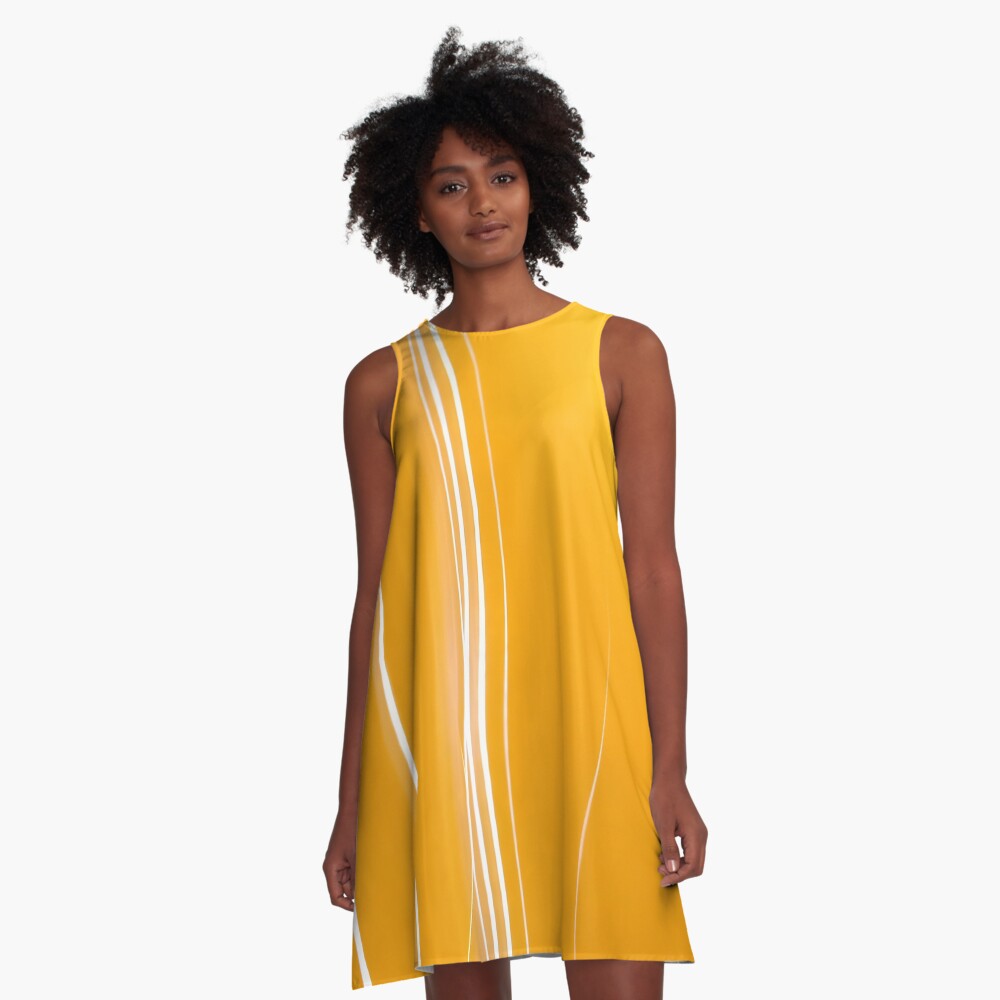 Abstract Yellow A-Line Dress