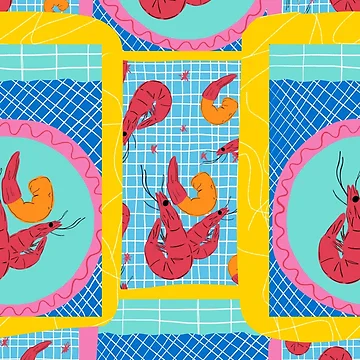 Artwork thumbnail, Prawns by SaraPatterns